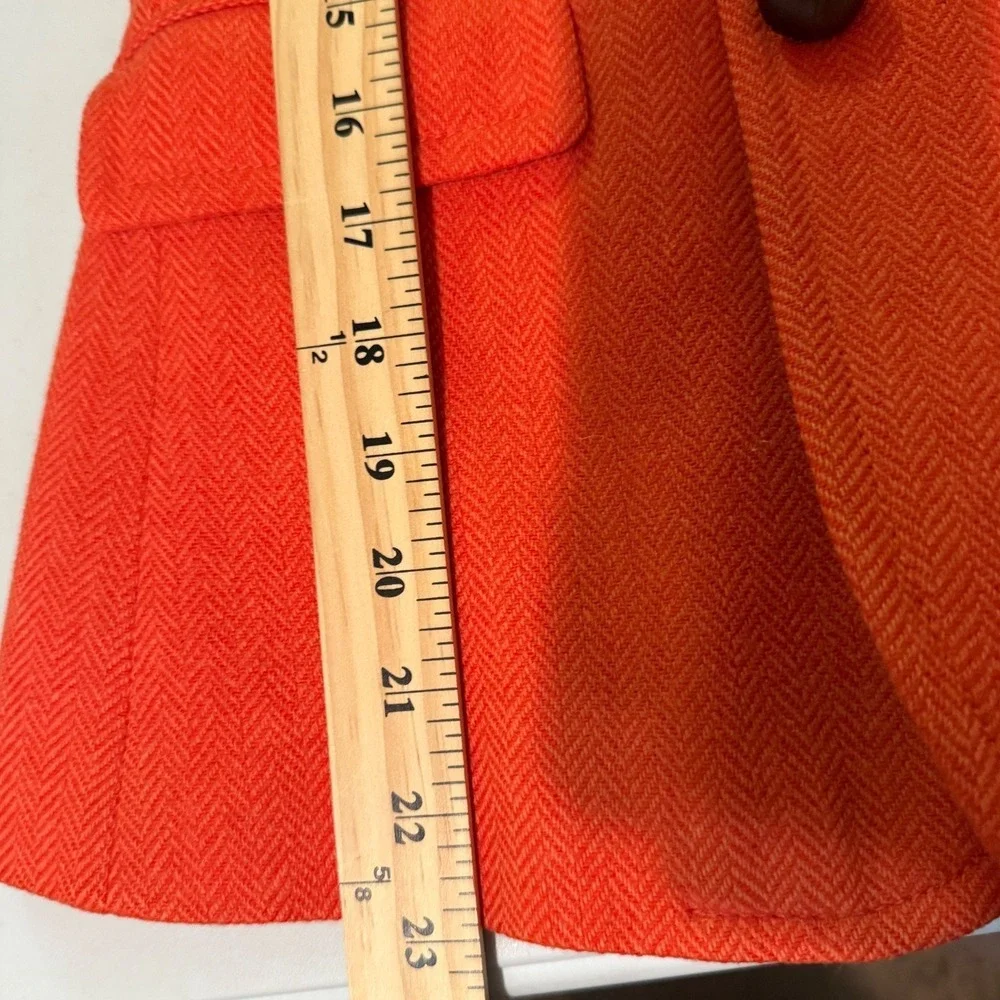 J‎ Crew Women's 100% Wool Blazer Herringbone Orange Sz 0P Classic Preppy